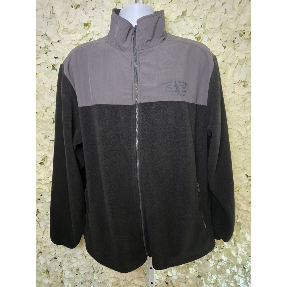 Disney Parks WDW 1971 Zip up  Jacket two toned Black Gray LG, Priced LOW TO GO
